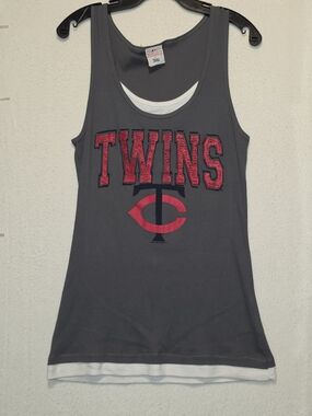 Minnesota Twins Gray & Red Layered Tank Top